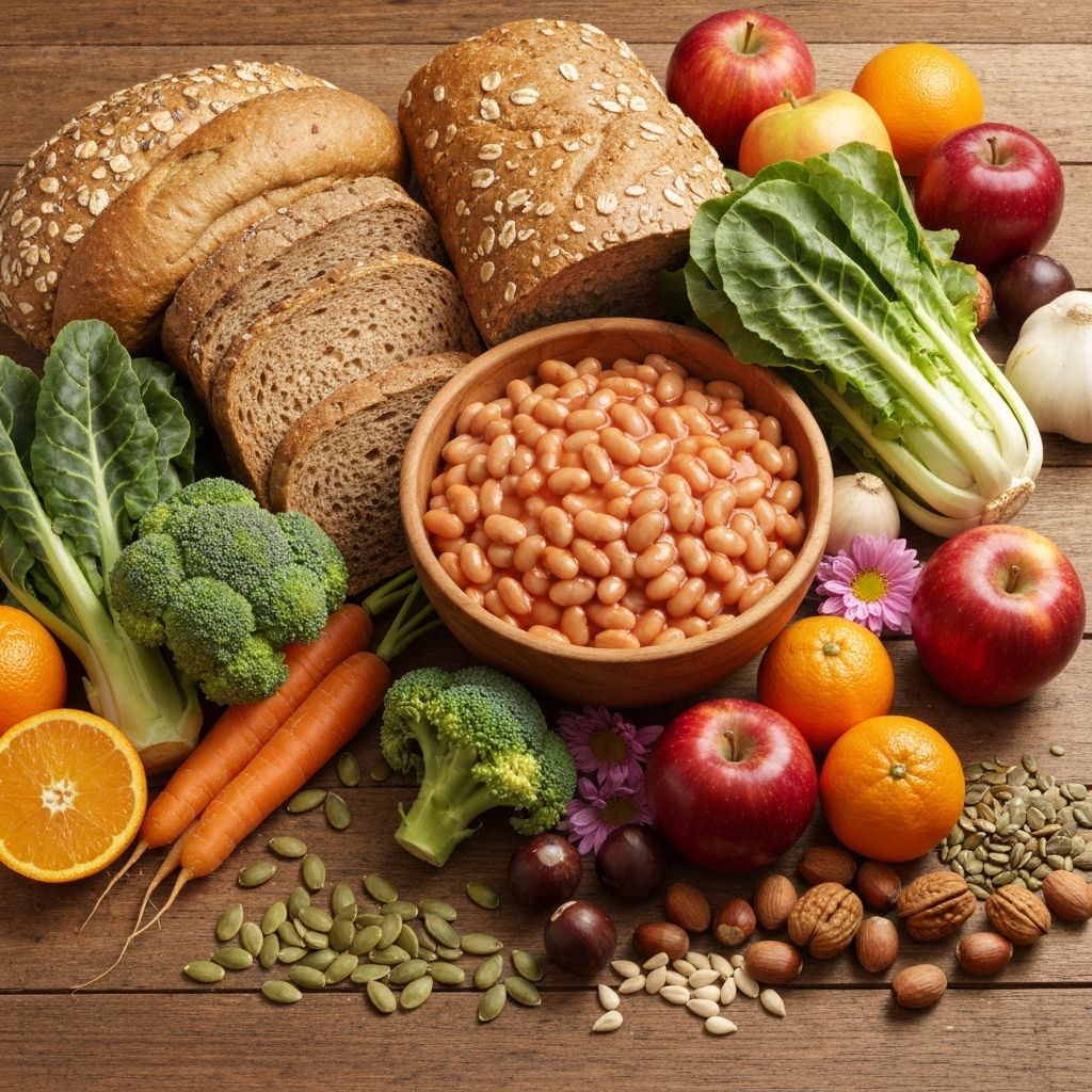High-fiber foods arrangement